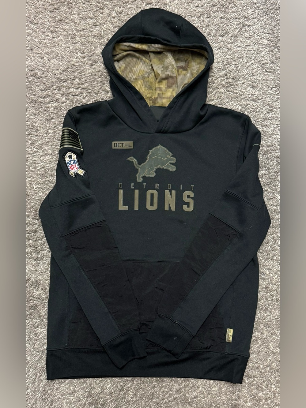 EUC Youth Nike Detroit Lions Salute Your Troops Hoodie, Size YLG